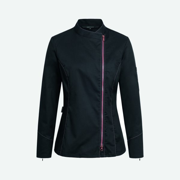 Damen- Kochjacke mit Jersey Einsatz